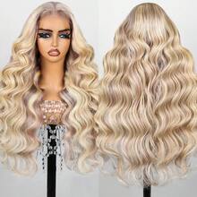 Eulisi 波浪卷假发 高光渐变蕾丝前假发 真人发 P10/613 蕾丝前假发 真人发 13x4 即戴即用 无胶假发 真人发 高清金色高光蕾丝前假发 真人发 高清透明预拔毛 180% 密度（24英寸，P18/613 直发假发） 万圣节服装 - 彩色 - 查看 8
