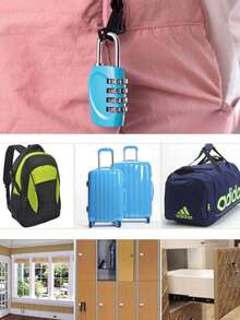 1pc 4 Digit Password Lock Zinc Alloy Password Padlock For Door Gym Drawer Zipper Luggage Trunk Cabinet Gift Code Resettable - Multicolor - View 6