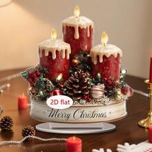 1/2/4 Pcs Merry Christmas Candle Desktop Decoration Multipurpose 2D Acrylic Plaque Home Dormitory Office Winter Gift Christmas Surprise