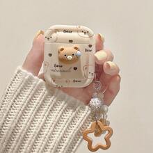 1 件 3D 卡通汗渍泰迪熊耳机保护套，兼容 1/2 和 3/4/Pro/Pro2，可作为送给朋友、家人、女朋友和男朋友的礼物。泰迪熊兼容 Apple 4/3 耳机保护套无线蓝牙保护套，具有柔软的 3D 泰迪熊造型和可爱的汗渍滴状细节。 - 彩色 - 查看 3