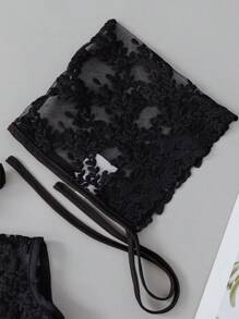 0-2岁女婴黑色礼服套装、婚礼花童薄纱礼服套装 - 黑色 - 查看 7