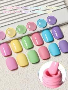 XEIJAYI 1pc Candy Sugar Gel Nail Polish Set UV LED Soaking Nail Gel, Semi-Permanent, DIY Salon Quality Nail Art Gel For Spring And Summer - Nhiều màu - Xem 5