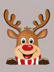 1 Stück Weihnachts-Fahrzeug-Aufkleber - Weihnachtsmann und Rentier wasserfeste Fensteraufkleber - selbstklebende Vinyl-Weihnachtsdekoration 15 x 15 cm für Glas, Metall, Keramik - Anime-Thema Einmal-Weihnachtsdekoration Wandaufkleber Raumdekoration Wanddekoration Heimdekoration