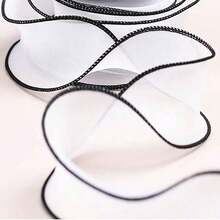 彩色雪纺薄纱缎带，带编织边，DIY蝴蝶结发饰，花店花卉包装，双面烤边薄纱缎带 - 彩色 - 查看 21