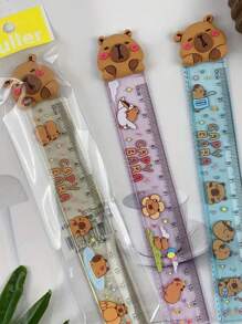 1 pieza/Regla de hipopótamo de plástico lindo y de dibujos animados al azar - Ideal para uso escolar y de oficina - Idea de regalo única - Regalo perfecto para la temporada de regreso a clases