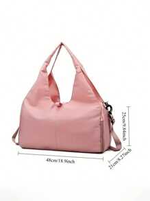 1pc Unisex Fitness/Travel Duffel Bag With Shoe Compartment, Suitable For Swimming, Basketball And Other Sports, Large Capacity Yoga/Gym Bag For Women, Durable Polyester Material, Zipper Closure, Hand Wash Recommended, Sports Accessories