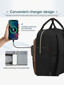 15.6英寸男士笔记本电脑背包，大容量旅行背包，带USB充电端口，防水办公包 - 彩色 - 查看 5