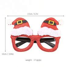 Gafas de Navidad con brillo, marcos de gafas para fiestas navideñas, accesorios de decoración navideña, gafas de disfraz para fiestas de Navidad y regalos festivos (talla única)