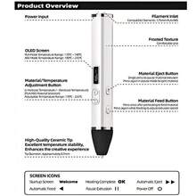 3D Printing Pen Black Set, Professional-Level Adult Multi-Functional Creation Printer Pen, Suitable For Both Men And Women, Educational DIY Art Doodling Drawing Pen, The Best Gift For Halloween, Thanksgiving, And Christmas.