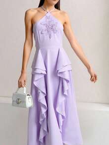 Women Midi Dresses - Mauve Purple - View 3