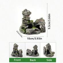1pc Miniature Artificial Mountain Aquarium Decoration - Resin Fake Stone For Small Fish Tank, ABS Material Aquarium Accessories Aquarium Decor