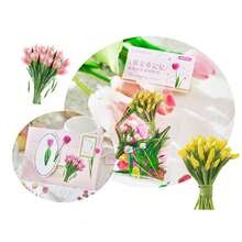 [40 fogli/confezione di adesivi per fiori viola impermeabili] 40 fogli di decorazioni floreali in PET impermeabili, confezione singola da 40 pezzi, adatti per etichette di scrapbooking, diari, cancelleria, album fotografici, confezioni di materiali