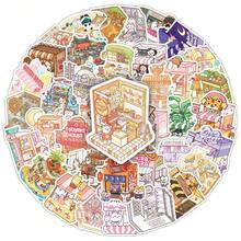 50 件可爱动物和卡通食物贴纸，冰箱、花瓶装饰贴花，DIY - 彩色 - 查看 7
