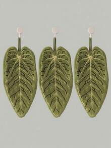 1pc/3pcs Creative Leaf Design Hand Towel, Hanging Style For Kitchen, Bathroom, Room Decor, Absorbent & Easy To Clean, Personalized Towel Dish Cloths Kitchen Towel - Multicolor - View 7