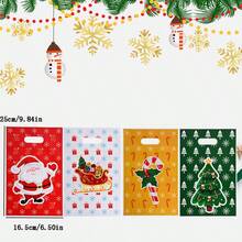 12pcs Christmas Gift Bags, OPP Cartoon Santa Claus Printed Party Gift Bags (Random Style) Christmas Christmas Decorations Christmas Pajamas Christmas Gifts Christmas Decor