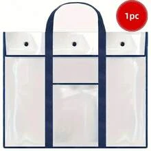 Bolsa transparente grande para documentos - Material de PVC resistente, diseño de cara frontal, convertible a mochila o de mano, adecuada para oficina, proyectos artísticos, carteles, portafolios - Profesionales, estudiantes, artistas - Disponible en rojo/azul/negro, carpeta de archivo portátil, material de PVC duradero, bolsa multiusos, tela resistente al desgarro, diseño creativo personalizado