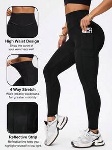 Women's Tummy Control & Lifting Pants With Pockets - Slimming, Sexy, Breathable & Comfortable Versatile Leggings - 1pcs(black) - 查看 7