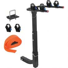 2 Fahrradträger Anhängerkupplung Faltbarer Fahrradträger für Autokupplung, Stahl-Auto-Fahrradträger für SUV, Fahrrad-Auto-Träger mit Anhängerkupplung, Gurte, Fahrradträger-Anhängerkupplung, einfach zu montieren und zu verwenden