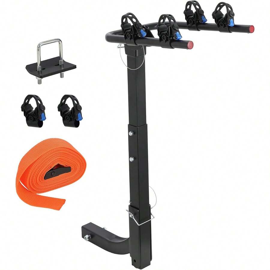 2 Fahrradträger Anhängerkupplung Faltbarer Fahrradträger für Autokupplung, Stahl-Auto-Fahrradträger für SUV, Fahrrad-Auto-Träger mit Anhängerkupplung, Gurte, Fahrradträger-Anhängerkupplung, einfach zu montieren und zu verwenden