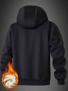 Men's Thermal Lined Hooded Sweatshirt Jacket