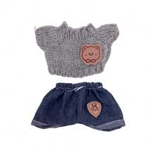 (Solo ropa) Nuevas existencias Ropa para muñeca La Bubu sentada de 17 cm, suéter, jeans, sombrero, gafas, dije de teléfono, zapatos, combinación de atuendo para muñeca La Bubu de 1ra/2da/3ra generación