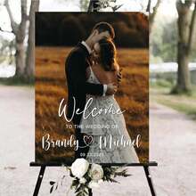 Personalized Wedding Welcome Sign With Photo, Customized Name Wedding Welcome Sign With Picture, Modern Welcome To Our Wedding Sign, Wedding Entrance Sign, Welcome Signs For Weddings Decorations#1 - Ảnh cưới #4 - Xem 8