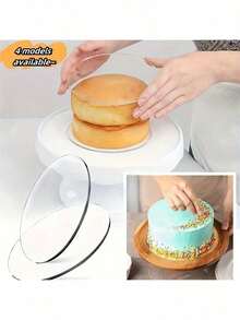 1pc Acrylic Cake Base, Round Acrylic Cake Board, Acrylic Cake Decorating Plate, 1/8 Inch Thick, Versatile Round Base Suitable For Decoration And Baking, Perfect For Birthdays And Holidays - Multicolor - View 4