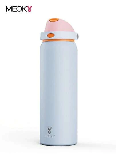 Meoky 40oz Vacuum Insulated Water Bottle with 2-in-1 Straw and Spout Lid, Insulated Cup, Keep Cold 24H, Leak-Proof, Fits in Car Cup Holder, Stainless Steel Tumbler for Sports, Travel, and School