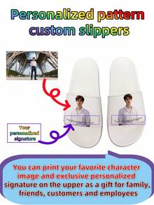Customized Men's Slippers, Personalized Pattern Slippers, Customized Gift, Couple Customized Gift, Halloween Customized Gift, Suitable For Beach, Holiday, Spa, Party, Office
