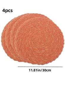 Round Woven Placemats 15 Inch Set Of 4 Bohemian Woven Washable Kitchen Table Placemats For Family Gatherings, Wedding Parties