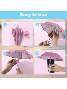 Mini Outdoor Phone Parasol With Universal Suction Cup Holder, Outdoor Anti-Glare Parasol, Polyester Fiber, Rain And Sun Protection, Universal Adjustable Anti-Glare Outdoor Phone Holder, Suitable For Mobile Phones, Kindles, Pads, Smartphones Umbrella For Women Umbrella Rainproof Windproof