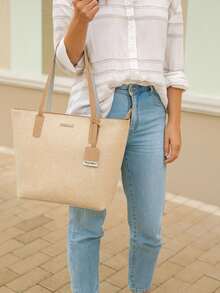 Summer Beach Bag Large Straw Shopbag - Màu be - Xem 1
