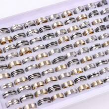 20 件/包经典简约不锈钢印花戒指，男女通用时尚混合款式手指首饰配饰（款式随机） - 20個男女混戒 - 查看 12