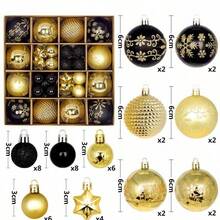 1 set de 42/44 pièces Boîte cadeau de décoration de Noël, Kit d'ornements pour sapin de Noël, Boules de Noël peintes de manière créative pour la maison, les fêtes et l'ornement de l'arbre