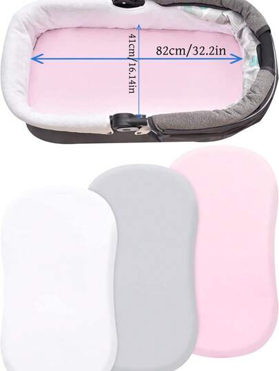 3-delat set med babylakan, med flera färger att välja mellan, supermjuka och spjälsängslakan, universella och lämpliga för ovala madrasser, bekväma Love Valentine-motiv