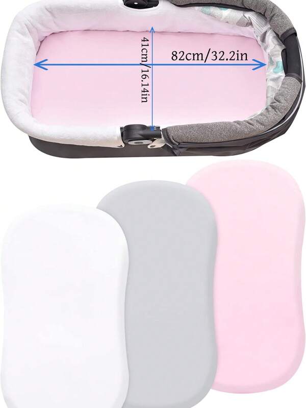 3-częściowy zestaw prześcieradeł do łóżeczka dziecięcego, w wielu kolorach do wyboru, supermiękkie prześcieradła do łóżeczka dziecięcego, uniwersalne i pasujące do owalnych materacy kołyskowych, wygodne, walentynkowe