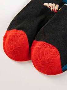 Disney 1双正版万圣节反派角色、圣诞节和新年礼物卡通动画袜子、男女通用趣味袜子、迪士尼袜子 - 彩色 - 查看 5