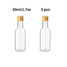 30/5/1pc 25ML-50ML Mini Plastic Liquor Bottle,Empty Bottles With Cap,Elegant Floral Decor Bottles, Can Be Used To Fill A Variety Of Liquids,Dried Blooms Decorative, Suitable For Putting In The Bag To Take Out Travelling,Weddings,Events Gift,Gatherings,Party,Birthday,Outdoor.
