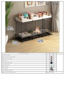 Indoor Dog Cage With Separate Litter Box For Small/Medium Dogs, Corgi & Teddy Pet Dog Kennel Fence - Multicolor - View 31