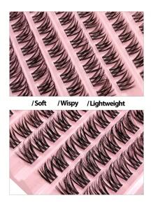 Asiteo 100 片 D 卷单根睫毛，蓬松柔软轻盈仿貂皮睫毛，日常化妆用接发，适合初学者眼妆 DIY 睫毛在家睫毛簇，睫毛簇，单根睫毛，睫毛，假睫毛