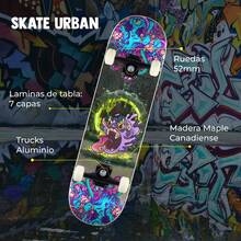 Skateboard Pro Maple 7-Layer Crazy Color - Multicolor - View 2