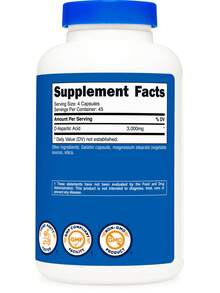 Nutricost D-Aspartic Acid (DAA) Capsules 3000mg Per Serving (180 Capsules) - Non-GMO | Performance, Endurance, Non-GMO, Premium Quality, DAA Supplement, Amino Acid, Dietary Supplement - 其他 - 查看 5