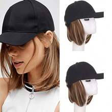 12 Zoll Baseball Cap Perücke, synthetische Perückenkappe, Damen hitzebeständige Faser Kurzhaarperücke mit Wellen, geeignet für den täglichen Gebrauch, Halloween - Verschiedenfarbig - Übersicht 14