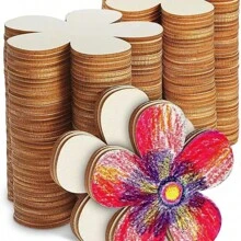 12/24 pièces Décoration florale en bois peinte à la main - Découpes de papier décoratif coloré de printemps avec corde de jute, convient pour accrocher, décoration florale, découpes florales en bois, fleurs