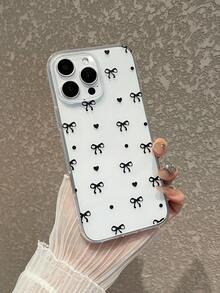 可爱蝴蝶结时尚三件套多巴胺可爱少女风透明白色和粉色手机壳，1个小红樱桃图案白色手机壳，1个花卉蝴蝶印花粉色保护壳，1个黑色蝴蝶结爱心透明手机保护套，兼容三星13英寸Galaxy手机，生日派对礼物 - 彩色 - 查看 7