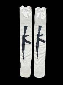 1双朋克风哥特式荆棘交叉过膝长袜，Y2K风格，舒适袜子