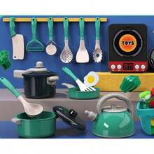 68pcs/93pcs Pink/Green Doll Kitchen Toys, Little Chef Toy Set, Simulated Kitchen Utensils Set, Lids, Scissors, Kitchen Toys, Children Toys