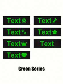 [定制] 多色宠物胸背带皮革标签贴片。可定制您的姓名及其他信息。户外狗狗胸背带配件。多种字体颜色可选。图案包括：爪子、皇冠、心形、骨头、领结、花朵和图标。 - 彩色 - 查看 10