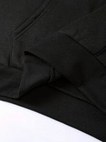 Sudadera con capucha de hombre casual con estampado de dibujos animados de Bob Marley - Moda de otoño e invierno, ajuste regular, tejido de punto con ligera elasticidad,% poliéster, top de manga larga con capucha - Negro - Ver 6
