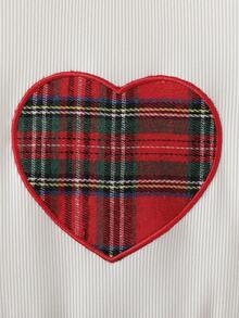 3pcs Girls Christmas Outfit Set: Long Sleeve Plaid Heart Pattern Top, Matching Skirt, And Hat, Suitable For Spring/Autumn - White - View 4